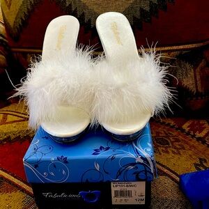 Fabulicious White Satin Pleaser Heels!